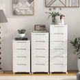 thumbnail image 4 of Costway 2 Pcs Chariot de Rangement Roulant en Plastique à 5 Tiroirs avec 4 Roues Universelles Commode Armoire, 4 of 9