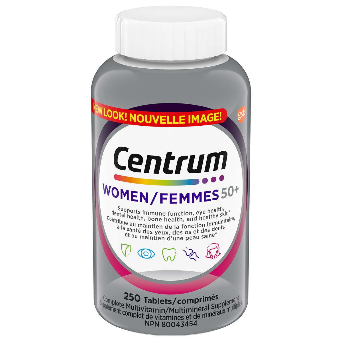 250 Tablets Centrum Complete Multivitamin and Mineral Supplement for Women 50+