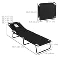thumbnail image 3 of Outsunny 2PCS Adjustable Outdoor Lounge Chair, Garden Folding Chaise Lounge, 3 of 10