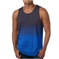 thumbnail image 2 of Sentmoon Débardeurs pour Hommes Été Sans Manches Col Rond T-Shirts pour Homme Couleur Dégradée Coupe Ample Grande Taille Évacuation de l'Humidité Vêtements Vacances pour Tenue de Rue Décontractée TTTTG, 2 of 5