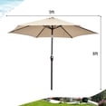 thumbnail image 3 of Costway 9Ft Outdoor Market Patio Table Umbrella Push Button Tilt Crank Lift Beige, 3 of 8