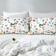 thumbnail image 3 of YST Milk Cow Duvet Cover Kawaii Animal Queen Bedding Sets Cute Flower Animal Bed Set, Rustic Farm Animal Comforter Cover Botanical Flower Pattern 3D Bed Cover (Pink Reverse)，No Comforter, 3 of 5