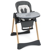 INFANS Baby High Chair, High Chairs for Babies & Toddlers with Adjustable Height Backrest Footrest Removable Tray, Easy to Clean PU Seat Convertible Quick Folding Portable Highchair