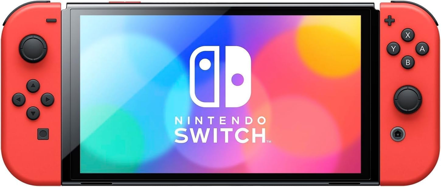 Nintendo Switch Console - OLED Model with Neon Blue and Red Joy