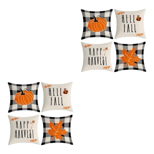 kurtrusly 4pack/lot Holiday Home With Easy-care Pillowcase Soft Cushion Cover Halloween-4 2Set