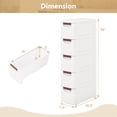thumbnail image 3 of Gymax 5-Drawer Narrow Rolling Storage Cabinet w/ Pull Handles Built-in Wheels, 3 of 9