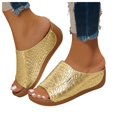 thumbnail image 5 of Sandales pour Femmes IUJSOY Sandales Compensées à Plateforme Confortables Motif Rétro à Enfiler Pantoufles d'Été, 5 of 5