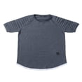 thumbnail image 2 of Men Solid Slub Cotton Pleated Short Sleeve Slim Fit T Shirt, 2 of 5