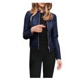 thumbnail image 1 of CEHVOM Women Ladies Lapel Motor Jacket Coat Zip Biker Short Punk Cropped Tops Clearance, 1 of 5