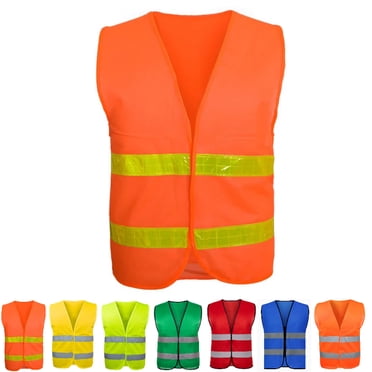 Jinswick Mens Women High Visibility Reflective Vest Hi-vis Bright Color Construction Safety Vest,, Hi Vis Silver Strip,Work, Cycling, Runner, Surveyor, Volunteer, Crossing Guard, Road, Construction
