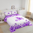 thumbnail image 3 of Erosebridal Ensembles de Literie Initiale Florale Double avec Couette, Insert de Couette Fleur Papillon, Déco de Chambre Ado, Réversible, 3 Pcs, 3 of 8