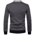 thumbnail image 4 of Liyamei Men's Fall/winter Stand-up Collar Solid Color Plaid Zipper Sweater Baseball Uniform Sports Suit, 4 of 5