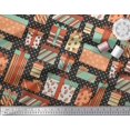 thumbnail image 2 of Soimoi Black Moss Georgette Fabric Dot & Gift Box Party Printed Fabric 1 Yard 42 Inch Wide, 2 of 3