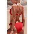 thumbnail image 4 of Charmo Bikinis à Volants pour Femmes, Côtelé, Triangle, Échancré, Maillot de Bain 2 Pcs, 4 of 7