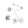 thumbnail image 4 of INSPIRE CHIC Men's Grids Patterned Solid Color Adjustable Pre-tied Bow Tie White, 4 of 4