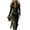 Army Green, variant on Women's Western Fringe Dress, Long Sleeve Midi Dress with Tassels, Lapel Collar and Front Zipper, Casual Cowgirl Style Dress for Daily Wear