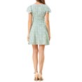 thumbnail image 3 of INSPIRE CHIC Women's Square Neck Ruffled Sleeve Pleated Front Printed Dress, 3 of 6