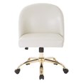 thumbnail image 3 of Layton Mid Back Office Chair in Cream White PU with Gold Finish Base, 3 of 4