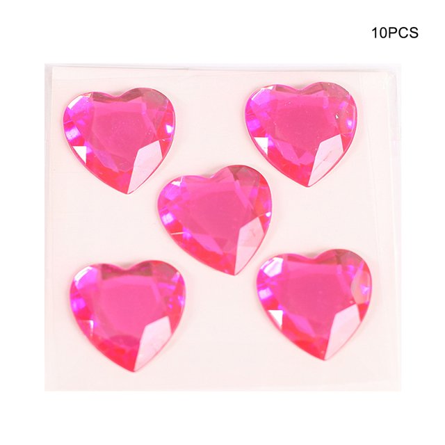 Heart Rhinestone Stickers Acrylic Crystal Gems Multipurpose Jewelry Accessories Handheld Decorative Handheld Clothes Scrapbooking DIY Crafts Necklace Peach Red