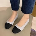 thumbnail image 2 of Casual Shoes For Women, Color-Block Canvas Slip-On Flats with Round Toe and Soft Sole for Spring and Summer, Large Sizes Available, 2 of 9