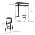 thumbnail image 3 of HOMCOM 3 Piece Counter Height Table Chair Set with Table, 2 Matching Stools, 3 of 10
