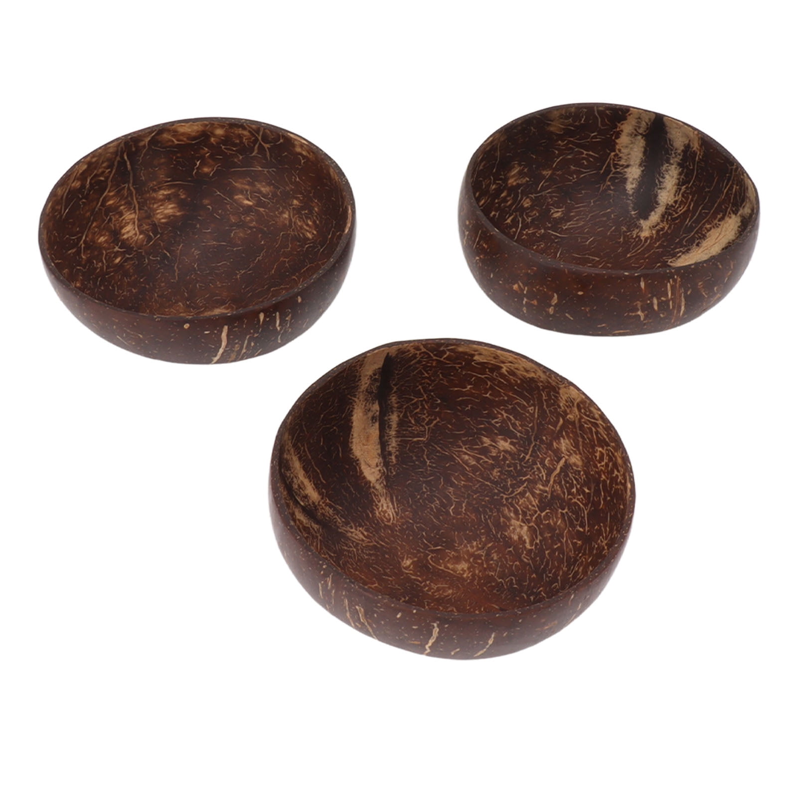 Ensemble de Bols en Noix de Coco Anti-Fuite Réutilisables Bols en Coquille de Noix de Coco Polis à la Main pour Riz Dessert Salade Petit Déjeuner