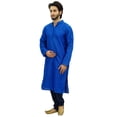 thumbnail image 4 of Atasi Ethnic Men's Blue Kurta Pyjama Set Bollywood Designer Shirt-Large, 4 of 7