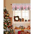 thumbnail image 5 of Christmas Gnome Valance Curtains for Kitchen Windows Winter Merry Christmas Tree Balls Rod Pocket Window Treatment Toppers for Kitchen/Living Room/Bedroom/Bathroom, 54" X 18", Pink, 5 of 5