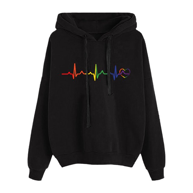 WEAIXIMIUNG Sweatshirts Graphiques pour Femmes Vintage Pull Décontracté Imprimé à Manches Longues avec Capuche