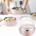 thumbnail image 1 of 1 Layer Stackable Hot Food Insulated Box Portable 304 Stainless Steel Round Lunchbox Sealed Food Containers Adult Kids Bento Lunch Box Cold Hot Food Storage For School Office Trave, 1 of 3