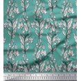 thumbnail image 2 of Soimoi Rayon Crepe Fabric Leaves & Floral Block Print Fabric by Yard 46 Inch Wide, 2 of 3