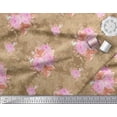 thumbnail image 3 of Soimoi Tissu en Poly Georgette Imprimé Feuilles & Roses Floral au Mètre 52 Pouces de Large, 3 of 3