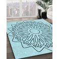 thumbnail image 3 of Ahgly Tapis Rectangulaire Lavable en Machine Intérieur Transitionnel Vert Écume de Mer, 3 Pieds x 5 Pieds, 3 of 7