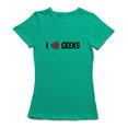 thumbnail image 1 of J'aime Geeks Citation Graphique Femmes Kelly Vert T-shirt, 1 of 1
