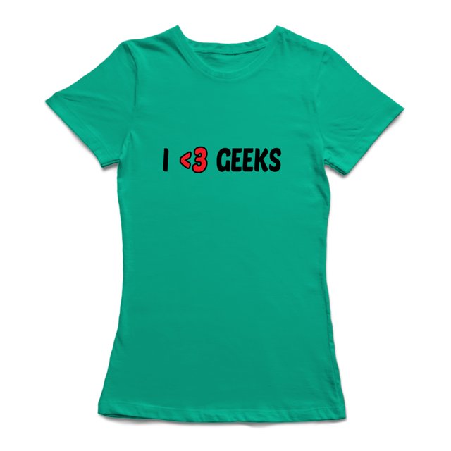 J'aime Geeks Citation Graphique Femmes Kelly Vert T-shirt