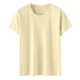 thumbnail image 4 of Blouses à Manches Courtes pour Femmes Mode pour Femmes Uni Col Rond T-Shirt à Manches Courtes Blouse Hauts Amples Femmes Hauts à Manches Courtes Femmes Blouse à Manches Courtes Hauts à Manches Courtes pour Femmes, 4 of 5
