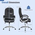 thumbnail image 2 of Costway Leather Office Chair Ergonomic Executive Chair with Rocking Backrest Black, 2 of 9