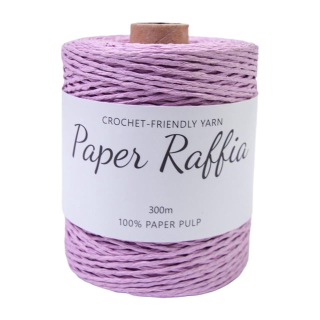 Abbracc Raffia Paper Ribbon Paper Rope Round Twine String 300M/328 Yards Yarn Thread Raffia Ribbon for Crocheting Bags Nesting Basket Light Violet