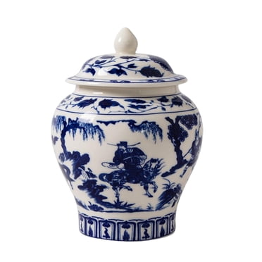 Pot à Gingembre en Céramique Traditionnel avec Couvercle Pot à Gingembre Asiatique pour Comptoir à la Maison Style D