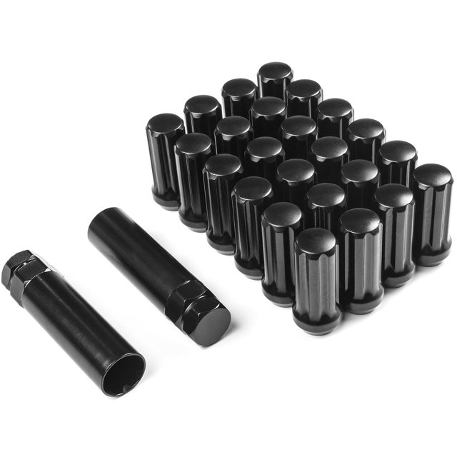 Krator 24x Écrous de Crantage Noirs 14x1.5 Compatibles avec Land Rover LR4 2010-2016