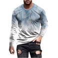 thumbnail image 2 of TIMIFIS Men's Long Sleeve Cotton T-Shirt Graphic Printed Shirts Tops-BlueFall, 2 of 5