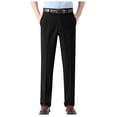 thumbnail image 1 of Pantalon Homme Décontracté Mynx Ceinture Extensible Cachée Coupe Classique devant Plissé Pantalon Chino Noir m, 1 of 5