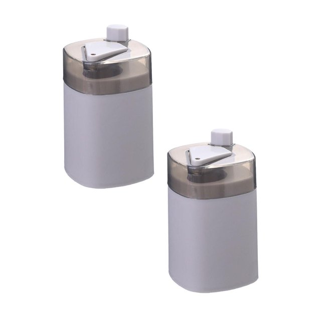 Oleegame 2PC Stainless Steel Cutlery Set Automatic Toothpick Dispenser Toothpick Holder Automatic Toothpick Dispenser Gray