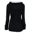 thumbnail image 4 of Fiogavroetic Women Color Horn Buttons Cardigan Padded Hooded Coat Jacket Overcoat, 4 of 4