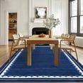 thumbnail image 2 of Neutral Blue Area Rug 9x12ft – Washable Soft Carpet with Scalloped Edge and Non-Slip Backing, Low Pile Design – Large Rug for Living Room, Bedroom and Dining Room, 2 of 9