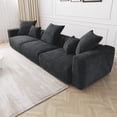 thumbnail image 2 of The Magic Home Canapé de Coin Convertible Modulable 3 Places en Velours Côtelé Noir,, 2 of 10