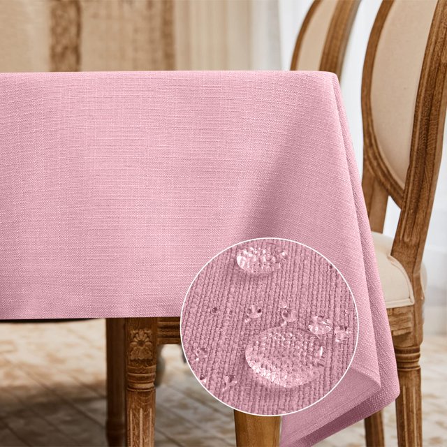 BALCONY & FALCON Nappe Rectangulaire en Faux Lin Résistante à l'Eau pour Pâques Printemps Jardinage Repas en Plein Air Rose Pâle 57 x 85
