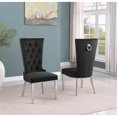 thumbnail image 2 of Chaises Latérales Rembourrées en Velours Noir avec Acier Inoxydable, Ensemble de 2, 2 of 2