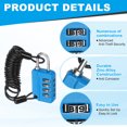 thumbnail image 3 of Uxcell Combination Lock, 4 Digit Padlock Combination Outdoor Waterproof for Gym Luggage and Home Sports Blue, 3 of 7