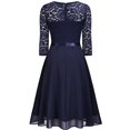 thumbnail image 5 of Robes Grande Taille Femmes Mode Uni Dentelle Manches 3/4 Corset Évasée Col en V Robe de Soirée Robes de Soirée pour Femmes Élégantes Chic en Liquidation, 5 of 5
